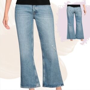 10.11 Studios Button Fly Distressed Jeans 24 Light Blue Straight Leg‎